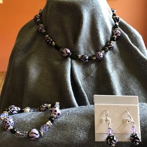 Black, Lavender & Silver Jewelry Set